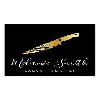 Small Expressive Gold Knife (executive) Square Business Card Front View