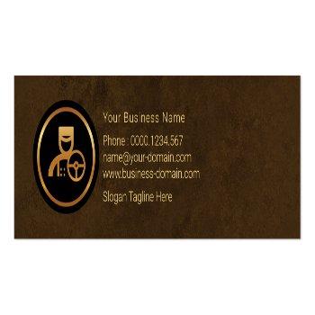 Small Exquisite Minimalist Brown Grunge Chauffeur Mini Business Card Back View