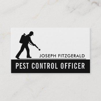 exterminator, black & white pest control business card