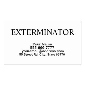 Small Exterminator Business Cards (cockroach) Back View