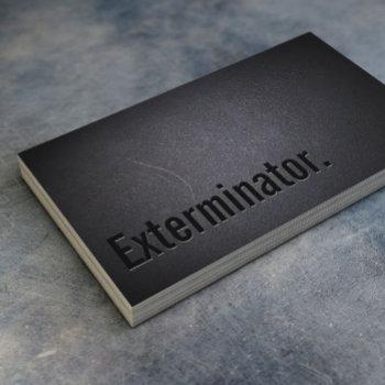 exterminator minimalist black bold pest control business card