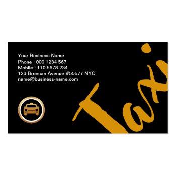 Small Extravagant Black Simple Bold Professional Taxi Business Card Back View