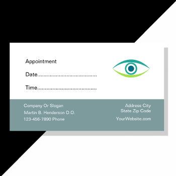 eye doctor appointment reminder business cards
