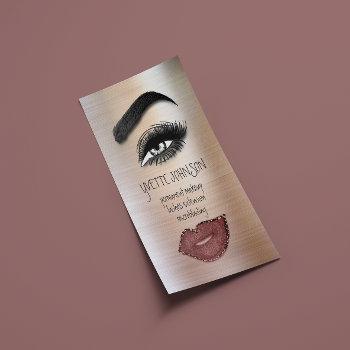 eyelash brow makeup logo qrcode lip rose skin business card