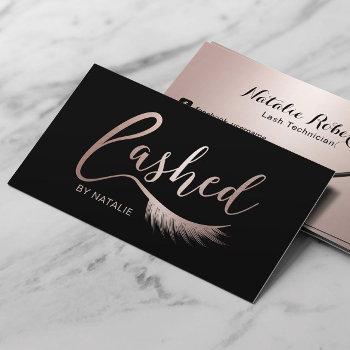 eyelash extensions rose gold lashed beauty salon business card