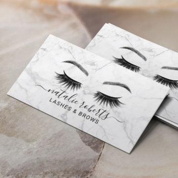 eyelash makeup artist lashes & brows salon marble business card