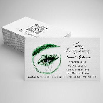eyelashes makeup microblade logo qr code rainbow  business card