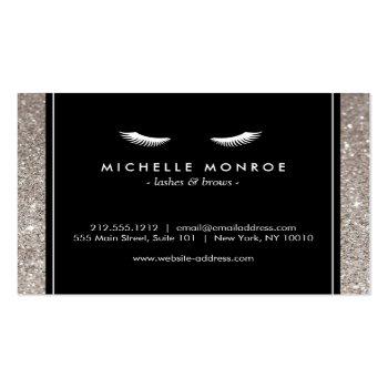 Small Eyelashes With Silver Glitter Salon Aftercare Card Back View