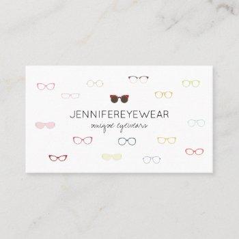 eyewear specialist glasses red yellow green business card