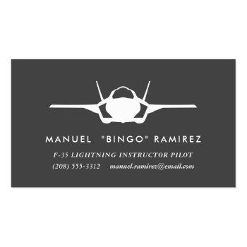 Small F-35 Lightning 2 Pilot Professional Business Card Front View