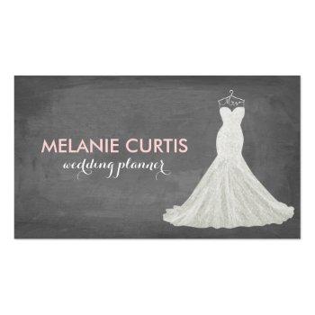 Small Fabulous Wedding Gown Chalkboard Business Card Front View