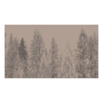Small Fall Winter Pine Trees Forest Photo Wedding Detail Mini Business Card Back View