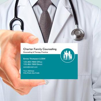 family counseling & therapy psychotherapist business card
