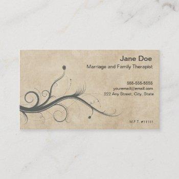 family therapist appointment business card