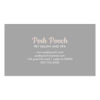 Small Fancy Dog Grooming Business Card Back View