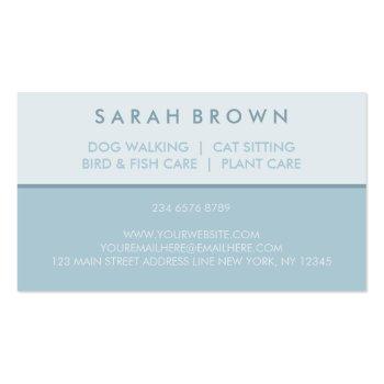 Small Farm Animal Veterinary Blue Business Card Back View