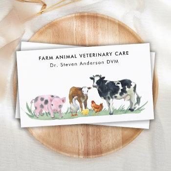 farm animals veterinarian cow pig chicken farmer business card