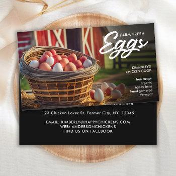 farm fresh eggs simple chicken egg market business card