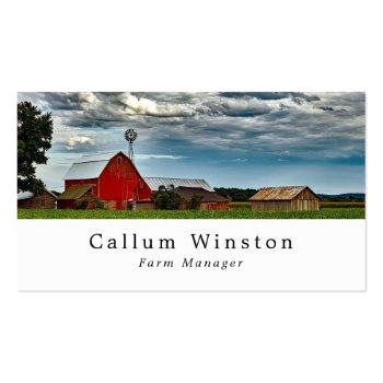 Small Farm Landscape, Farmer & Butcher Business Card Front View