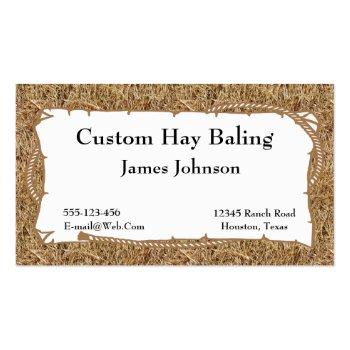 Small Farm Ranch Hay Print Business Cards Front View