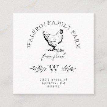 farmhouse modern chicken farm business card
