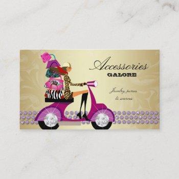 fashion accessories purses jewelry purple gold reg business card