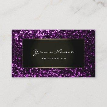fashion blogger framed frame violet purple glitter business card