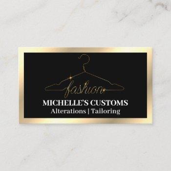 fashion coat hanger logo | gold business card