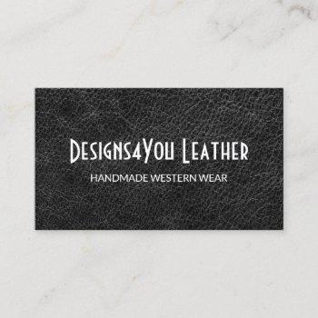 faux black leather business card