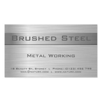 Small Faux Brushed Steel Business Card Front View