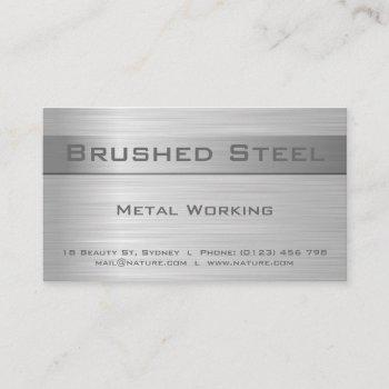 faux brushed steel business card