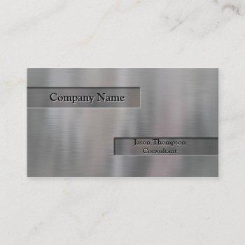 faux embossed brushed aluminum business card