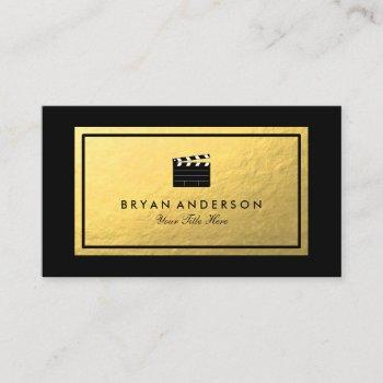 faux gold foil - clapperboard business card