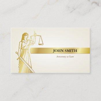faux gold lady justice professional attorney business card