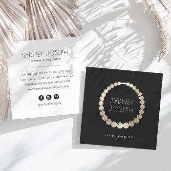 faux gold necklace logo | jewelry design square business card