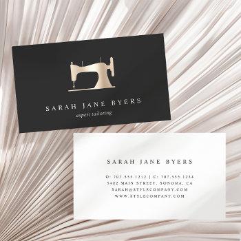 faux gold sewing machine | seamstress tailor business card