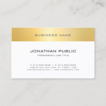 faux gold white elegant modern minimalist template business card