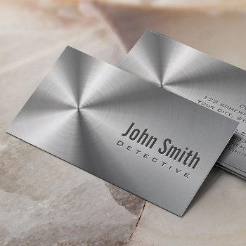 faux metal cool stainless steel detective business card