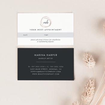 faux rose gold abstract logo appointment cards