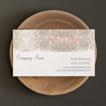  faux silver sequins fun trendy  business card