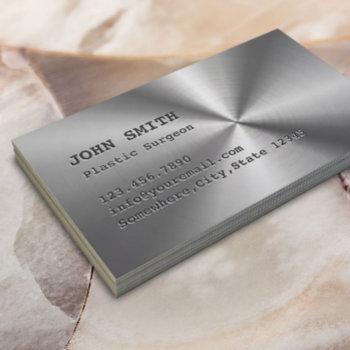 faux stainless steel plastic surgeon business card