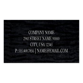 Small Faux Velvet Black Print Mini Business Card Back View