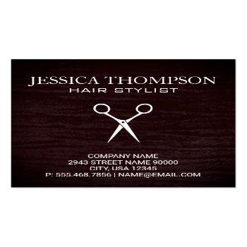 Small Faux Velvet Red With Shears Print Square Business Card Front View