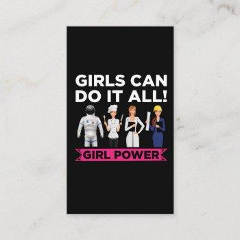female empowerment equality strong girl power business card