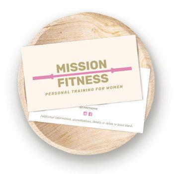 female fitness personal trainer  pink business card