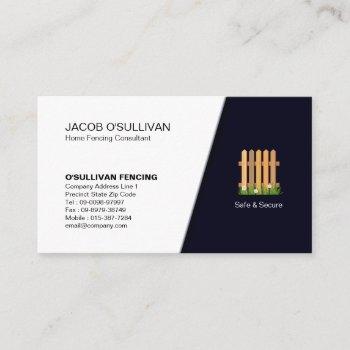 Small Fence Fencing Security Business Card Front View