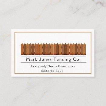 fencing company business service business card