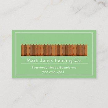 fencing company service business card
