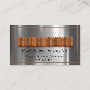 fencing company service business card