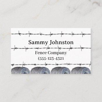  fencing with barb wire on it   business card